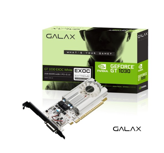 VGA (การ์ดแสดงผล) GALAX GEFORCE GT1030 EX OC WHITE 2GB GDDR5 64 BIT  3Y